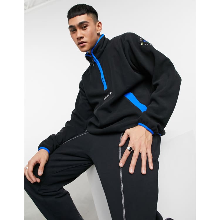 Adidas originals adventure half 2025 zip fleece in gre