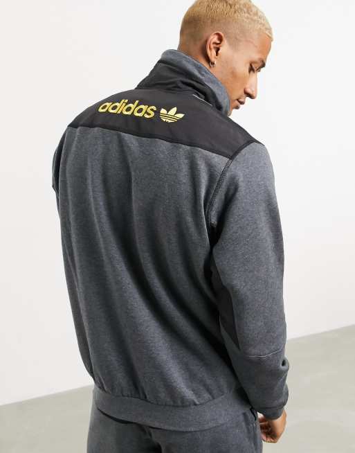 adidas Originals adventure half zip fleece in gray