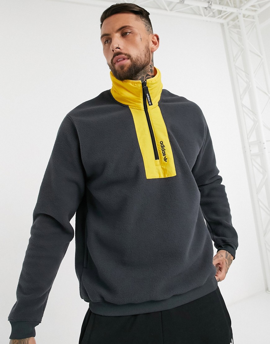 Adidas Originals adventure half zip fleece in grey