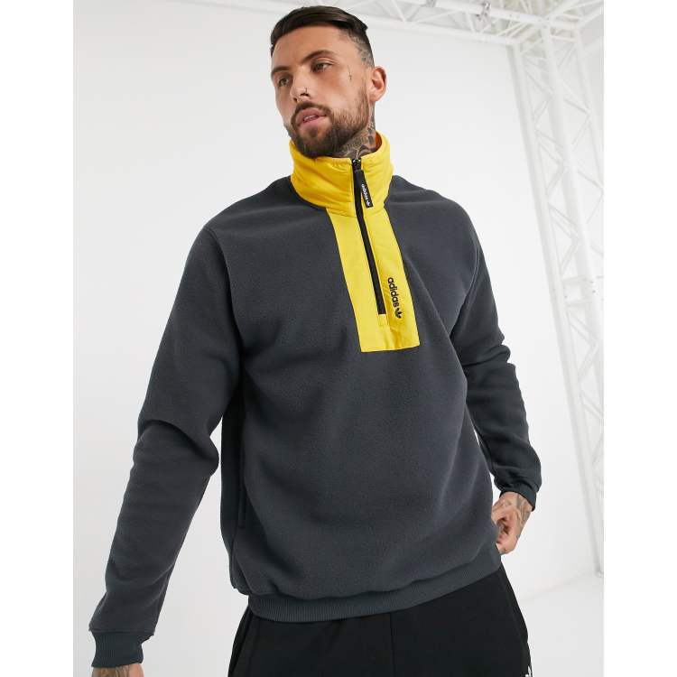 adidas Originals adventure half zip fleece in grey | ASOS