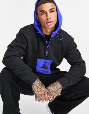 adidas originals adventure hoodie in black with polarbear graphic