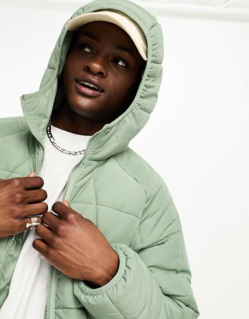 adidas Originals Adventure logo puffer jacket in green ASOS