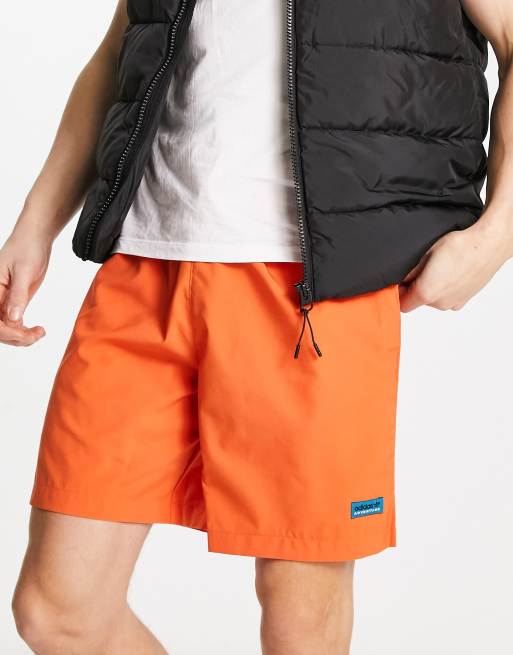 adidas Originals Adventure logo woven shorts in orange