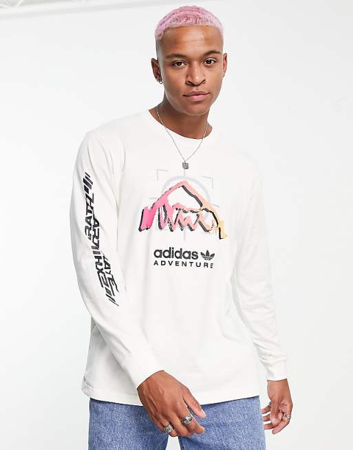 adidas Originals Adventure long sleeve graphic top in off adidas Originals Adventure long sleeve graphic top in off