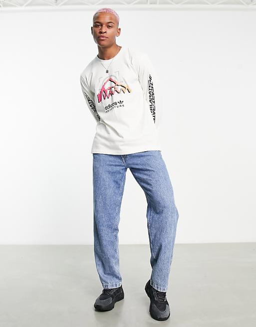 adidas Originals Adventure long sleeve graphic top in off adidas Originals Adventure long sleeve graphic top in off