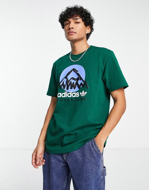 aritmetik Orientalsk hagl adidas Originals Adventure Mountain t-shirt in green | ASOS