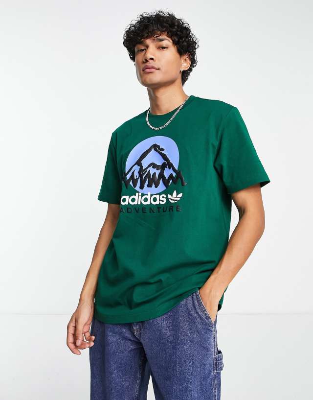 adidas Originals Adventure Mountain t-shirt in green