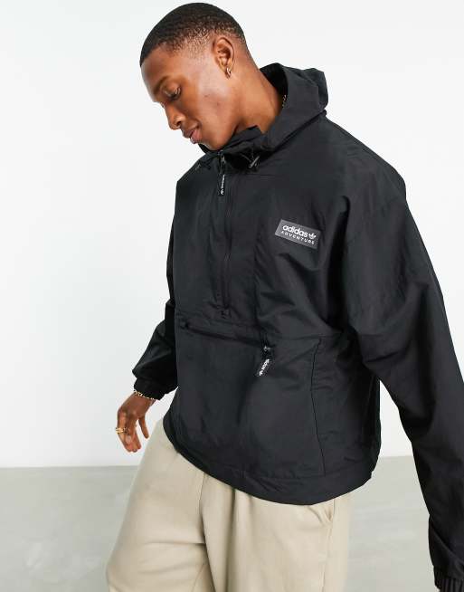 adidas Originals - Adventure Premium - Sort jakke med halv lynlås i polyester