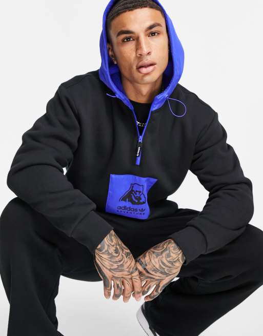 adidas Originals - Adventure - Sort hættetrøje med isbjørnegrafik