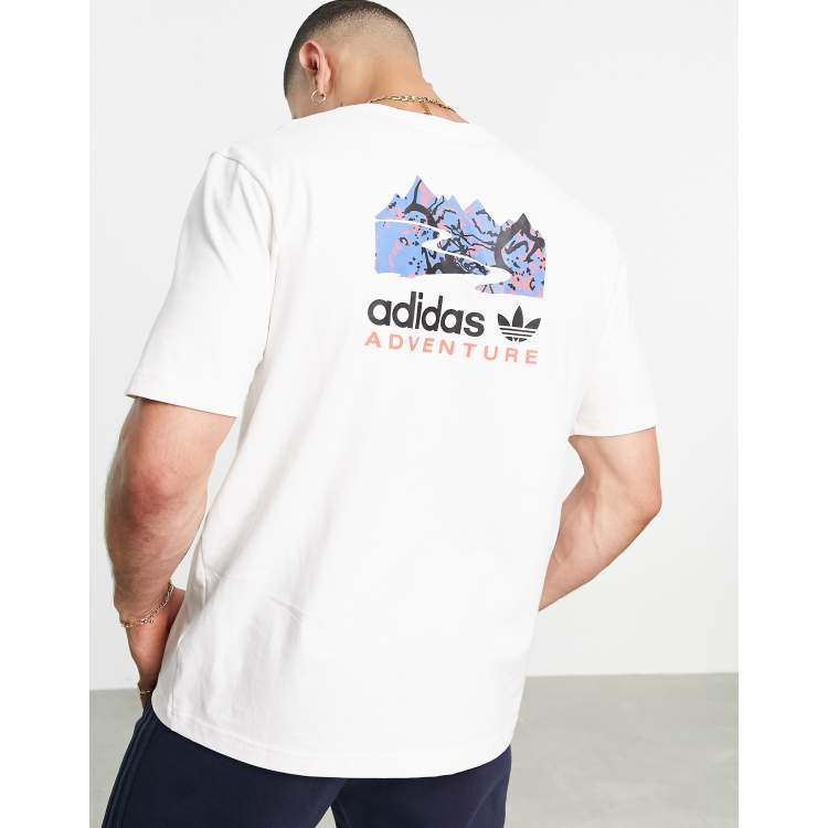 adidas Originals Adventure t-shirt in white with back print