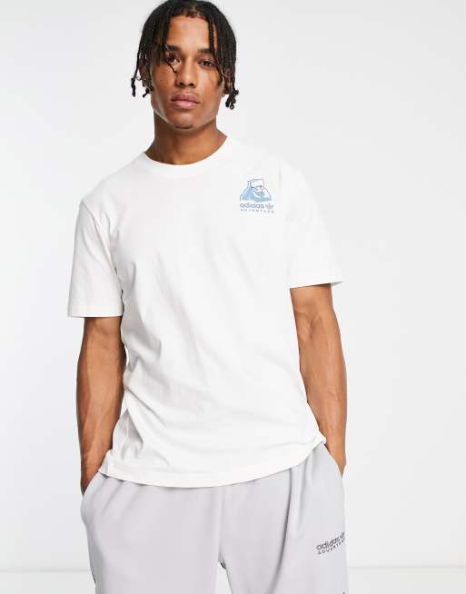 adidas Originals Adventure t shirt in white with polar bear graphic