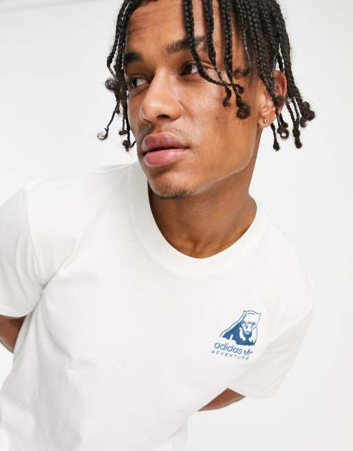 adidas Originals Adventure t-shirt in white with polar bear