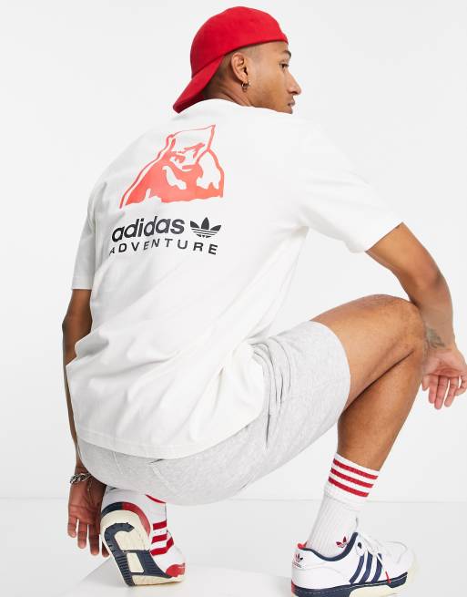 adidas Originals Adventure t-shirt in white with polar bear graphic