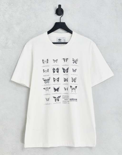 adidas Originals - Adventure - T-shirt met vlinderprint in wit