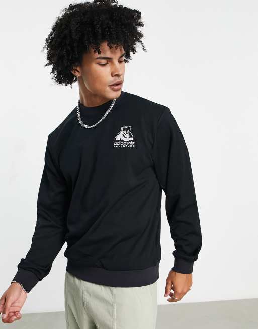 adidas Originals – Adventure Winter – Svart sweatshirt med rund halsringning