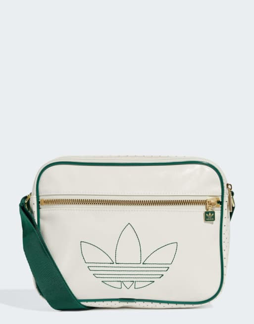 adidas Originals Airliner bag in off white collegiate green