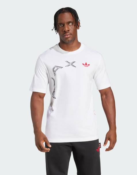 adidas Originals – Ajax Amsterdam – Biały T-shirt z grafiką - view 1