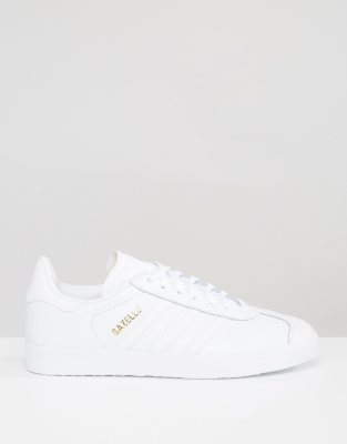 white leather gazelles junior