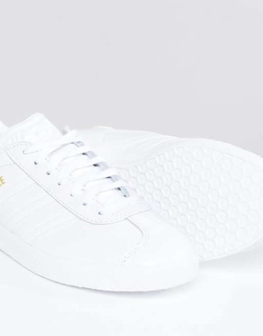 Adidas womens hot sale white leather sneakers