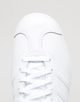 white leather gazelles womens