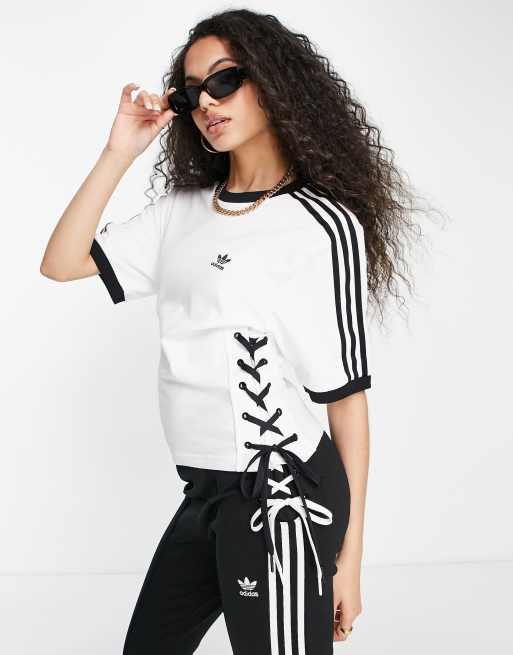adidas Originals Always Original laced t-shirt in white