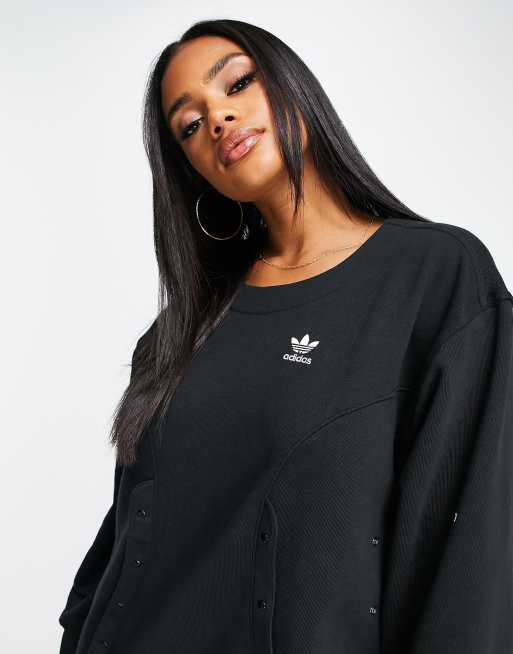 adidas Originals always original sweater dress with popper details in black