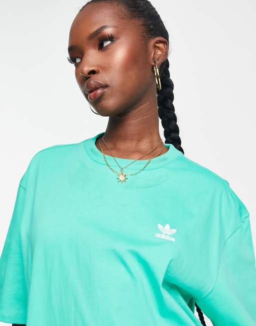 Adidas green t shirt hot sale women's