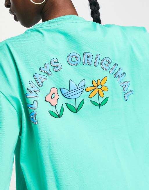 adidas Originals always originals back print logo T-shirt in green