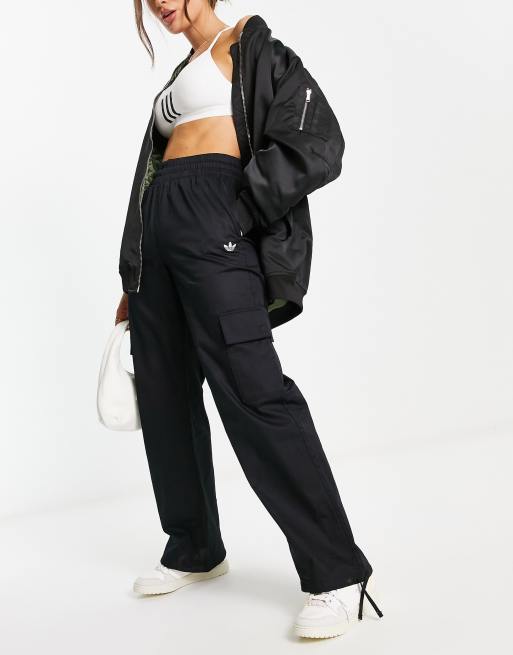 adidas Originals - 'animal abstract' - Cargobroek met wijde pijpen in zwart