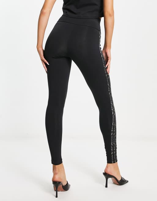 Petite Black Zebra Print High Waist Sports Leggings