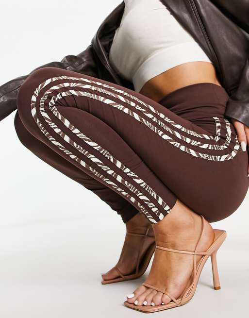 Adidas Originals 'Animal Abstract' Leggings In Brown With Zebra Print for  Women