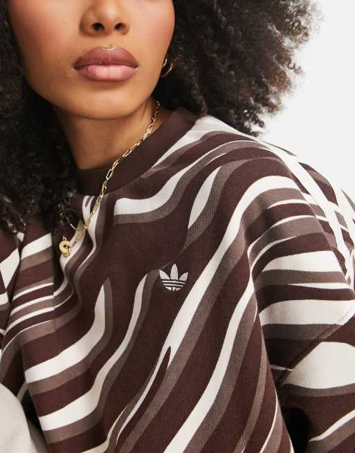 adidas Originals Animal Abstract sweatshirt in brown