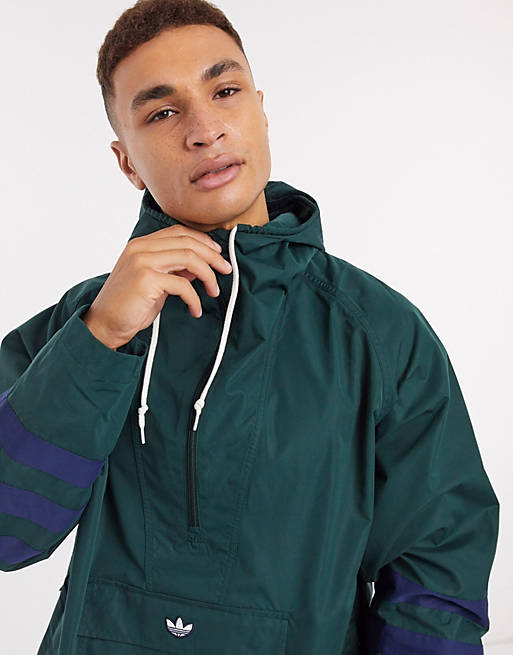 Chip Op de kop van Afkorten adidas Originals anorak jacket in green night | ASOS