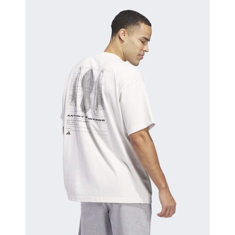 ★★Adairs★★ Anthony Edwards Tea White IU2810 adidas Anthony Edwards 1 Foundation Tee - White | Free