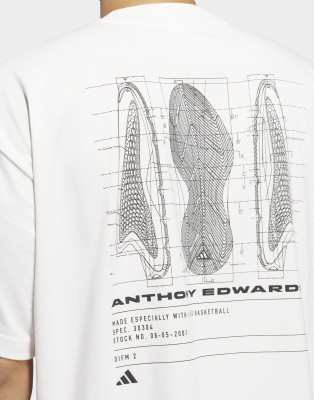 Tシャツ・カットソー adidas Anthony Edwards Seasonal Logo Tee Cloud White JC7853 adidas Anthony Edwards Seasonal Logo Tee - White | adidas