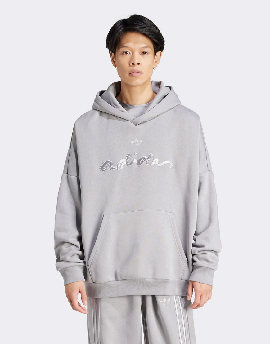 adidas Originals Applique hoodie in grey