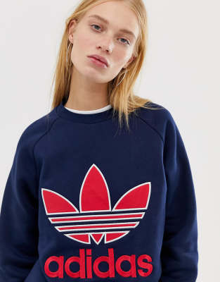 adidas originals applique trefoil sweatshirt