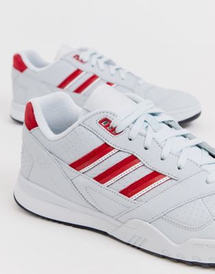 adidas white shoes red stripes