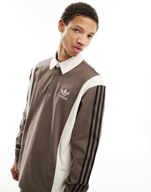 adidas Originals – Archive – Brun rugbytröja