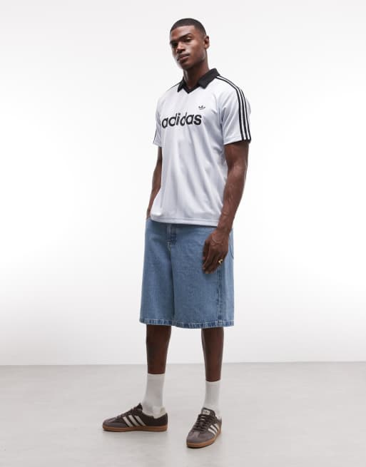 adidas Originals archive engineered jersey in light blue, 2 of 5