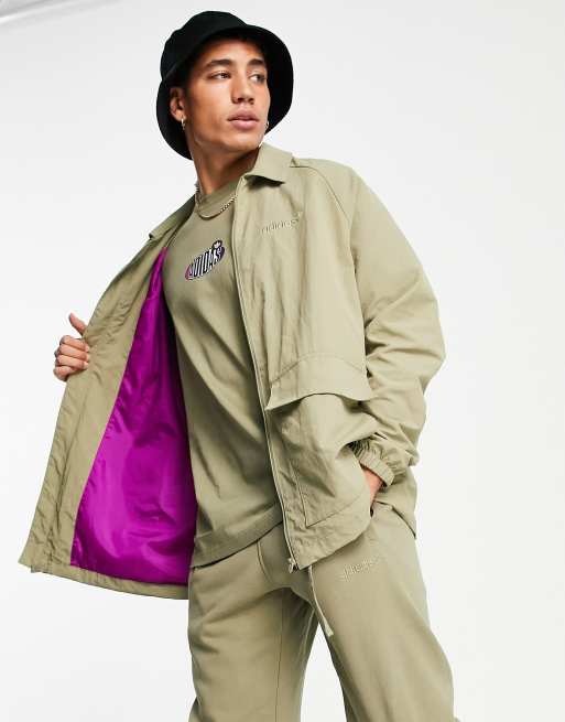 meesterwerk Bereiken Scheur adidas Originals 'Area 33' coach jacket in khaki | ASOS