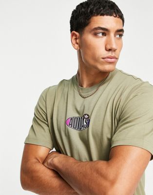 adidas Originals 'Area 33' t-shirt in khaki with cactus back print