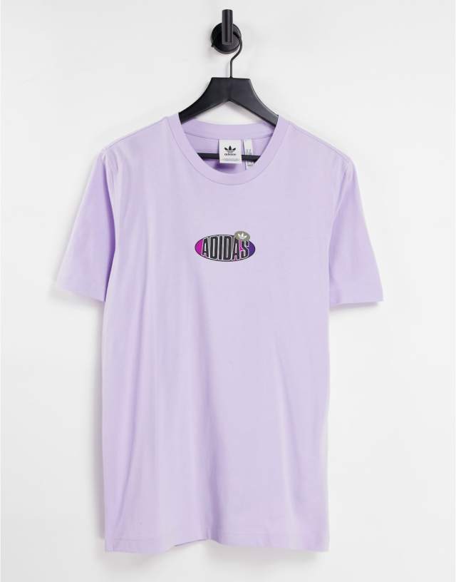 adidas Originals 'Area 33' t-shirt in purple tint with cactus back print