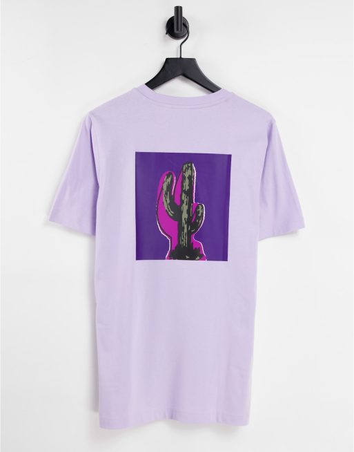 adidas Originals Area 33 t shirt in purple tint with cactus back print