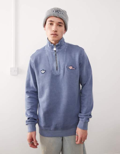 adidas Originals - Arsenal Terrace Icons - Blå trøje med halv lynlås