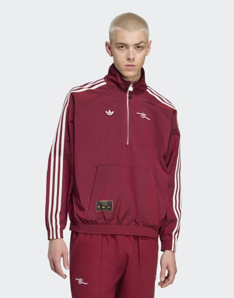 adidas Originals Arsenal terrace icons half-zip jacket in team coll burgundy 2 - view 1