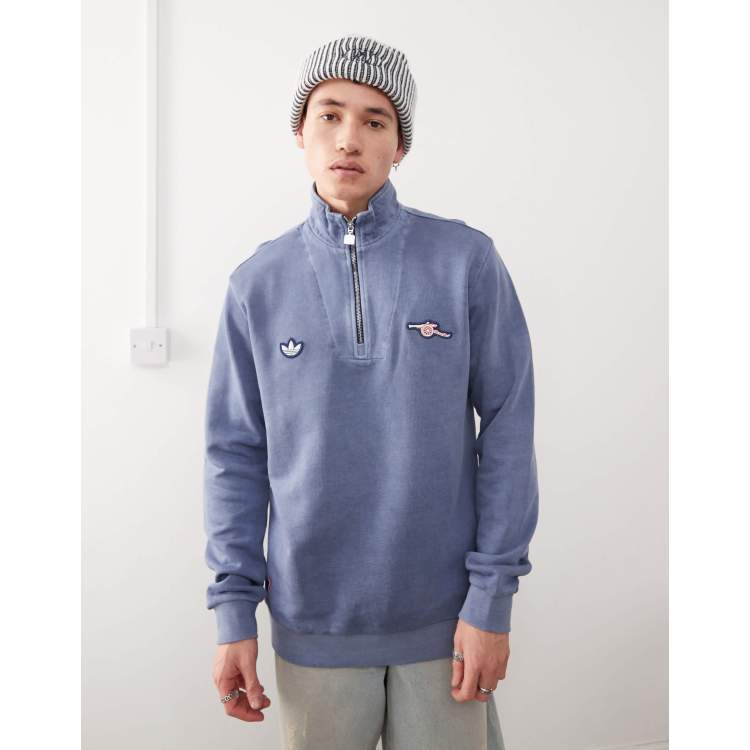  Arsenal ハーフジップ プルオーバー adidas Originals Arsenal Terrace Icons Half-Zip Top in blue | ASOS