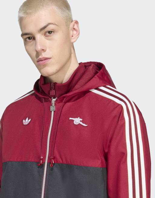 adidas Originals Arsenal terrace icons parka in team coll burgundy