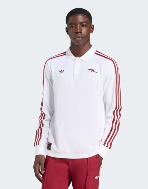 adidas Originals - Arsenal - Terrace Icons - Poloshirt met lange mouwen in wit