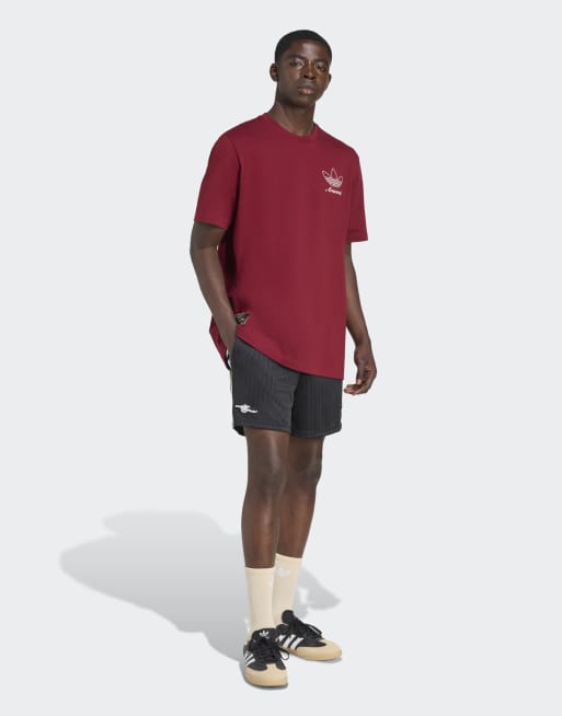 adidas Originals Arsenal terrace icons shorts in black, 3 of 4